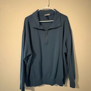 Men's Blue Half-Zip Sweater